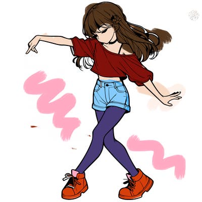 realistic girl danceing