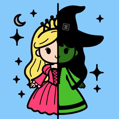 split princess and witch