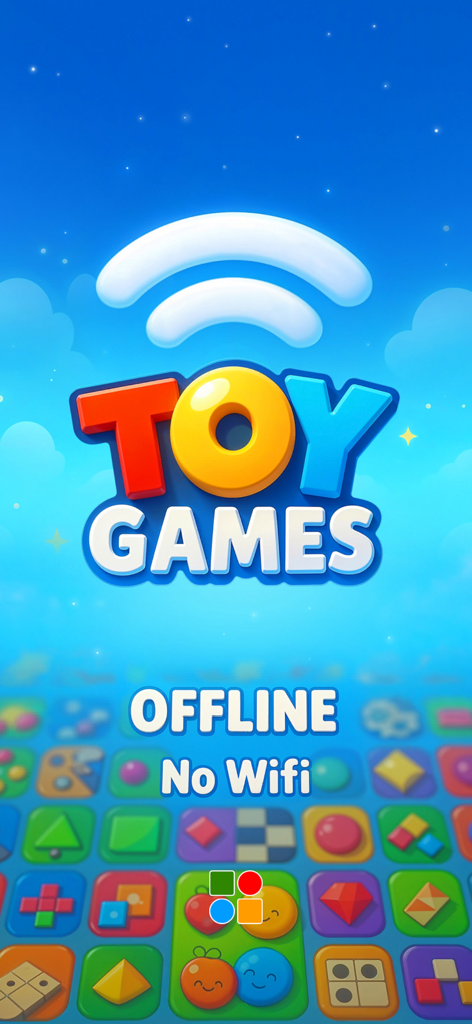 Tiny Fun: Play and Relax - Toy Games logo and offline play screen for Tiny Fun mini games collection
