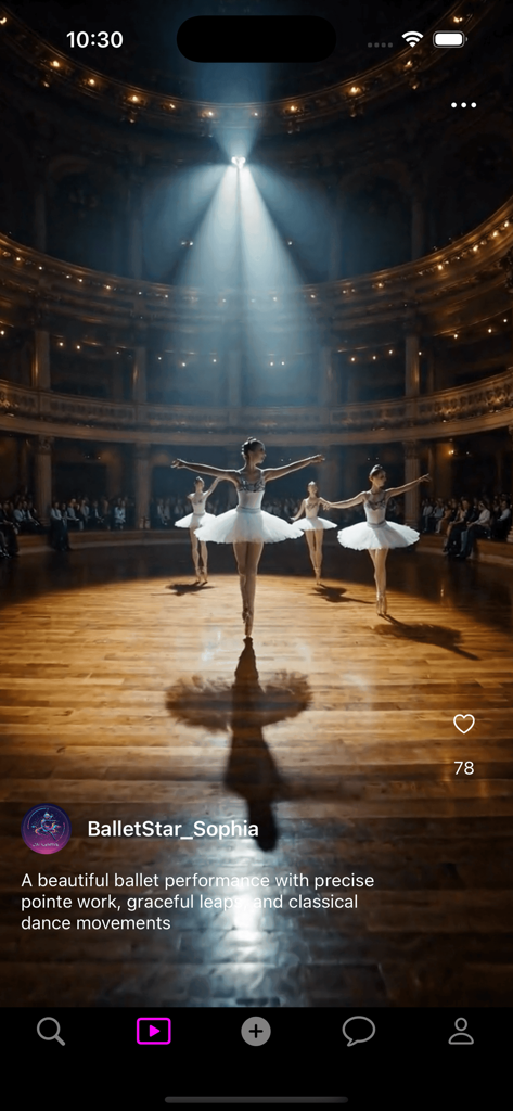 Voola - Un video de una actuación de ballet en la aplicación de comunidad de danza Voola