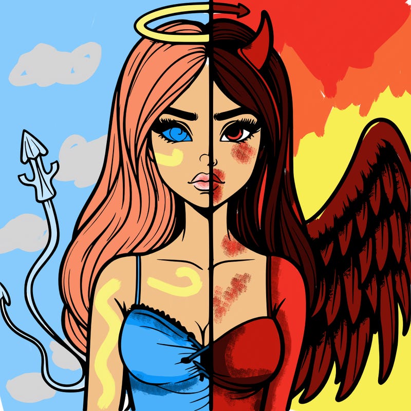 devil vs angel realistic girl