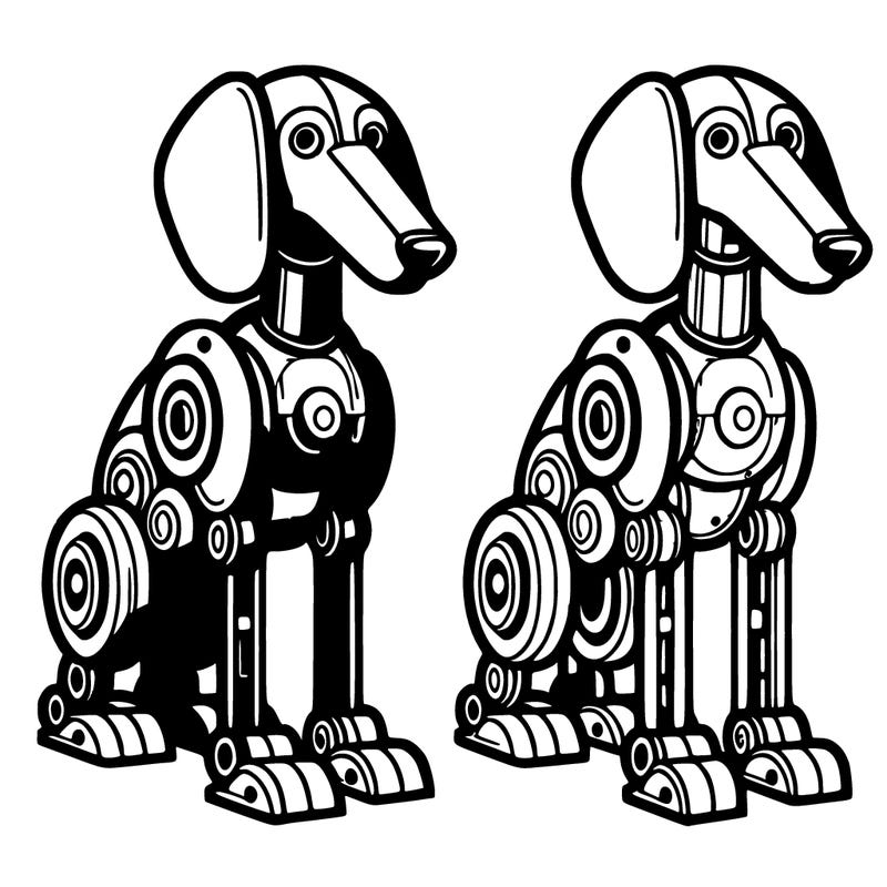 two mechanical grey hounds