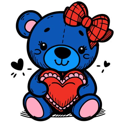 teddy bear hugging a heart