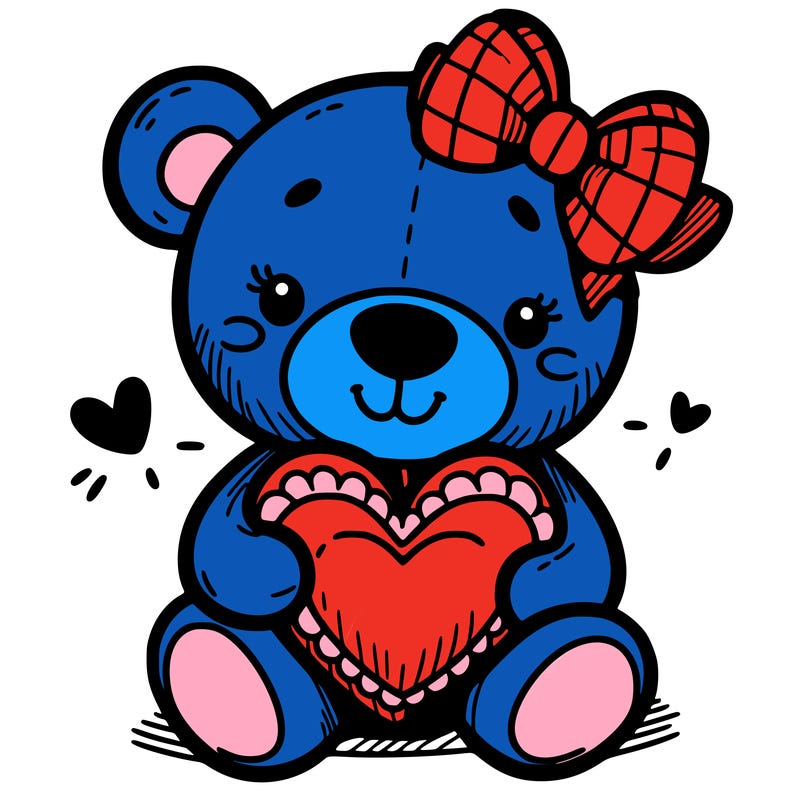 teddy bear hugging a heart