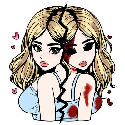 realistic girl split