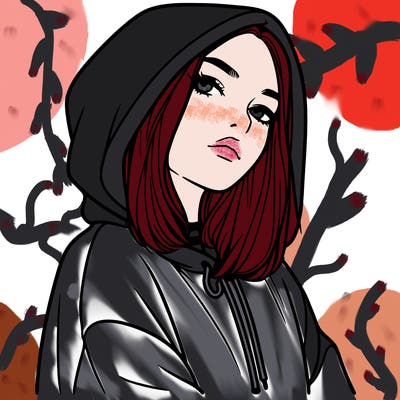 a realistic girl in a hoodie