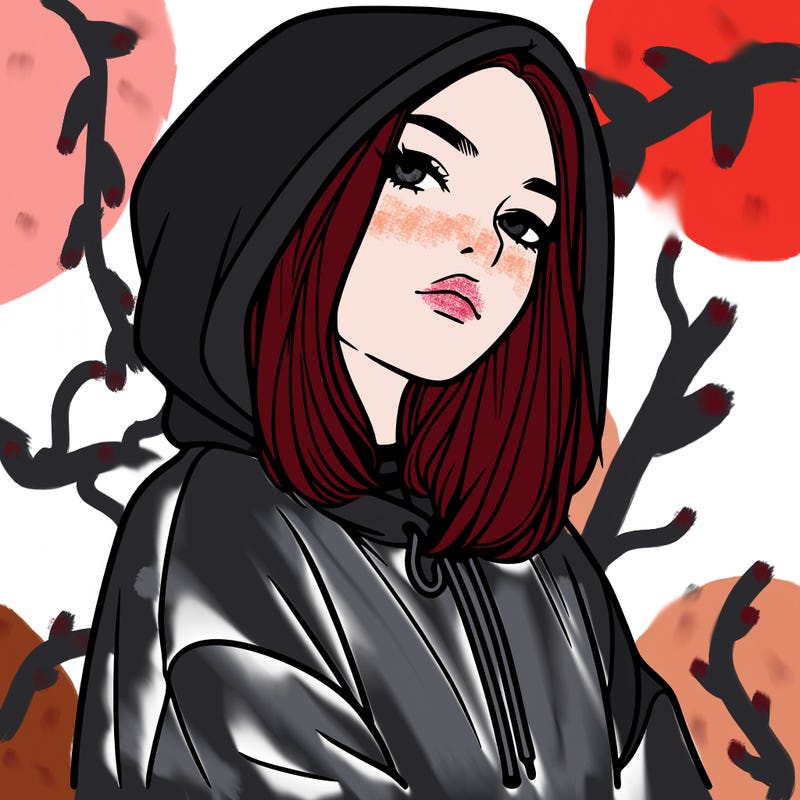 a realistic girl in a hoodie