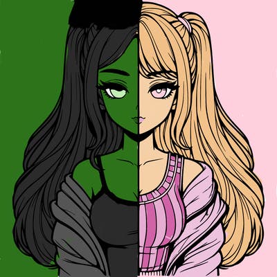 realistic girl split