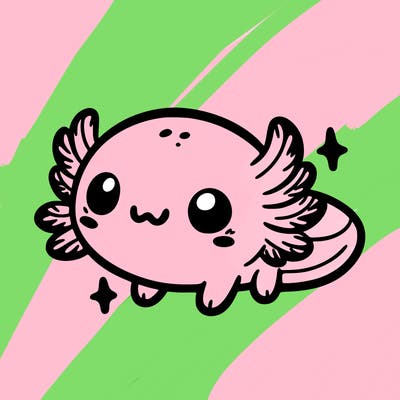 cute easy baby axolotl