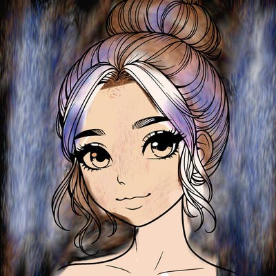 realistic pretty girl with hair in bun