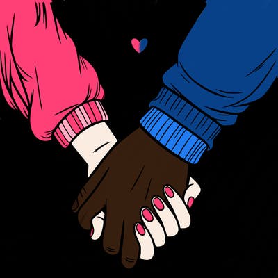 two holding hand one girl hand and one boy hand