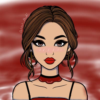 realistic girl with makeup on