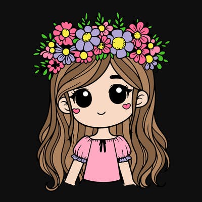girl with flowers crown