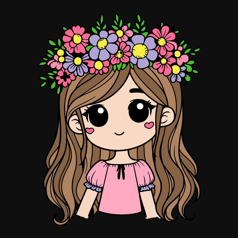 girl with flowers crown