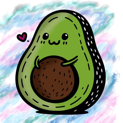 an avocado hugging an avocado