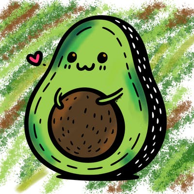 an avocado hugging an avocado