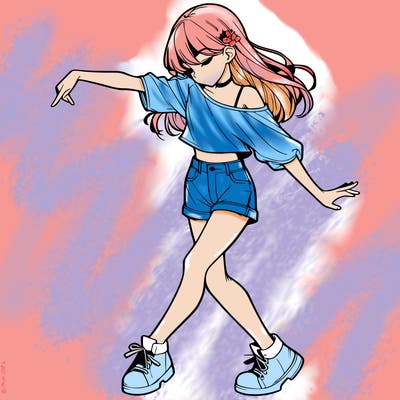 realistic girl danceing