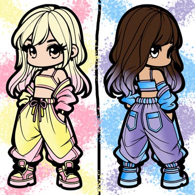 girl in crop top and baggy pants