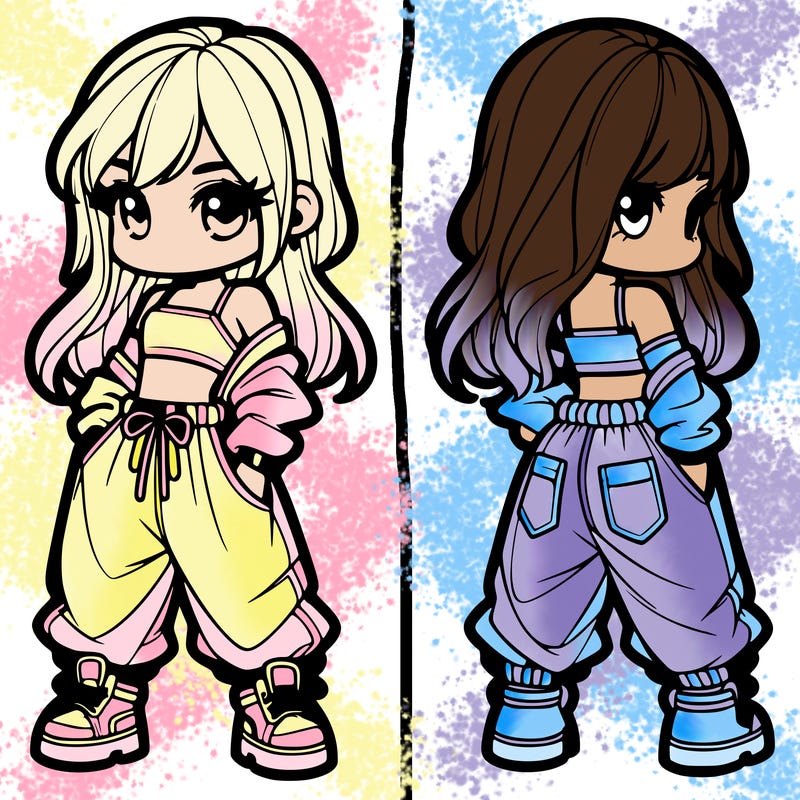 girl in crop top and baggy pants