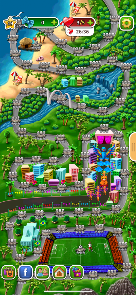 Indy Cat Match 3 Forever - A colorful game map for Indy Cat Match 3 Forever showing level progression through different themed lands.