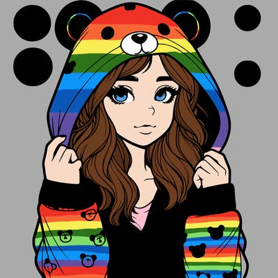 realistic girl in a animal pjs hoodie