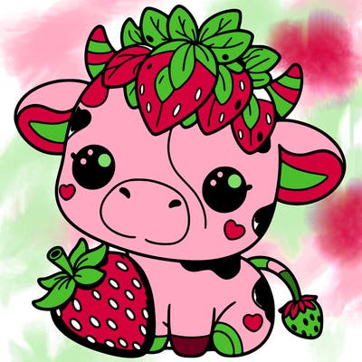 cute strawberry cow