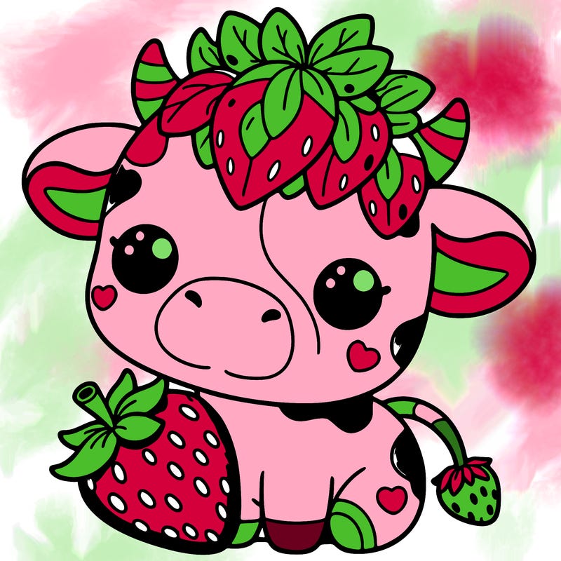 cute strawberry cow