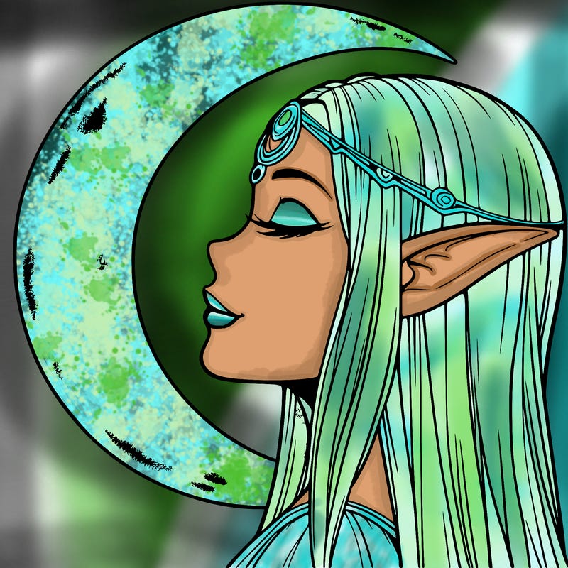 a realistic moon elf