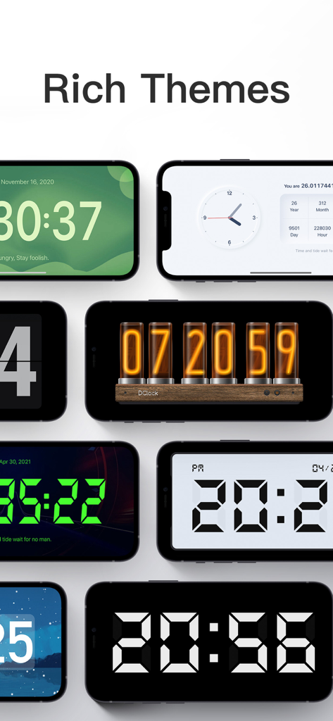 DClock - Digital Flip Clock - Una colección de varios temas de reloj digital estéticos y minimalistas para la aplicación DClock.