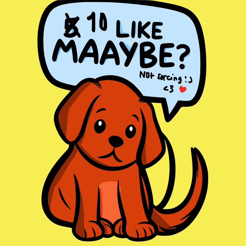 a puppy that says 5 like maybe