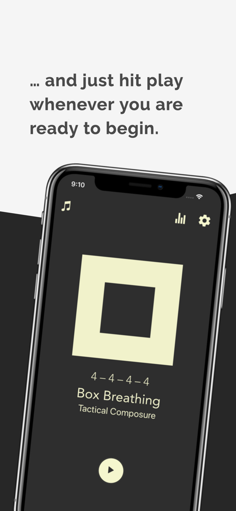 Steady app interface showing a box breathing exercise for tactical composure