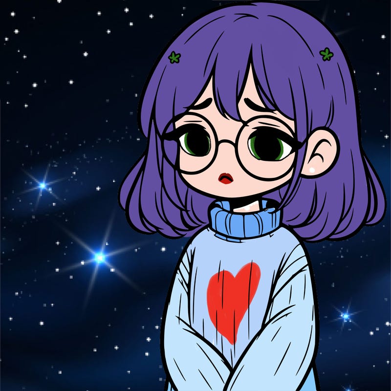 sad girl with glasses in a sweater