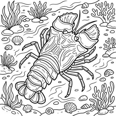 Explore the unique Slipper Lobster with this engaging coloring page. Perfect for all ages, it offers a fun and relaxing way to discover the wonders of ocean life.