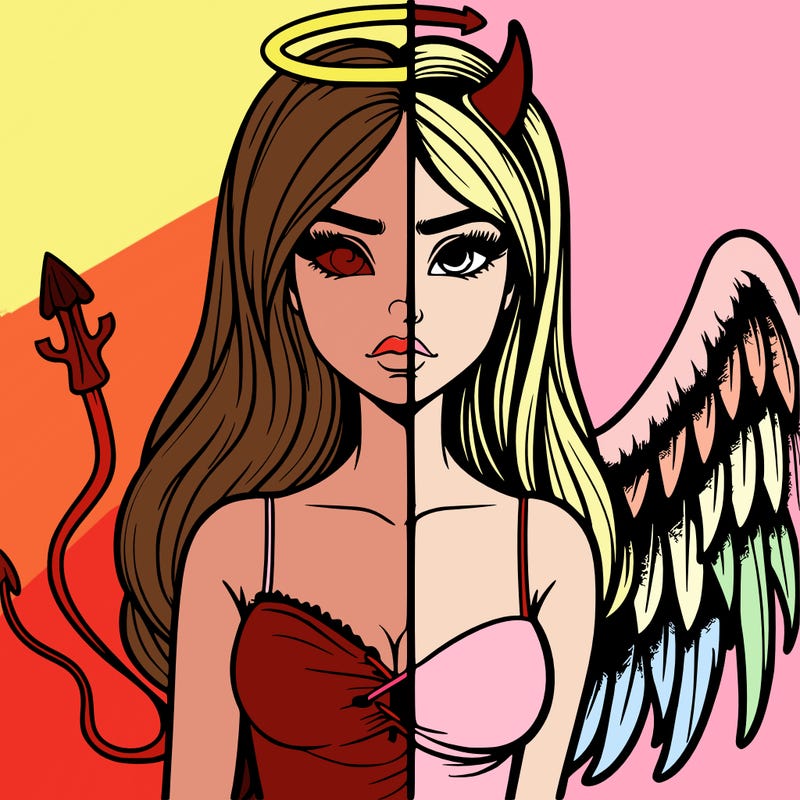 devil vs angel realistic girl