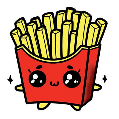 a cute. french fries