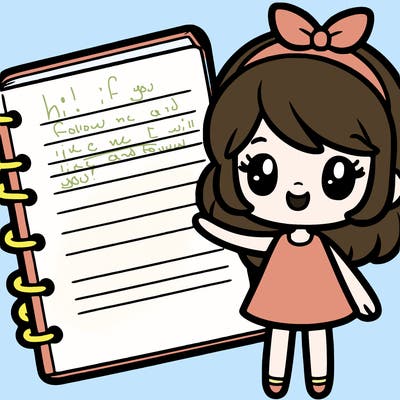 blank note book with girl