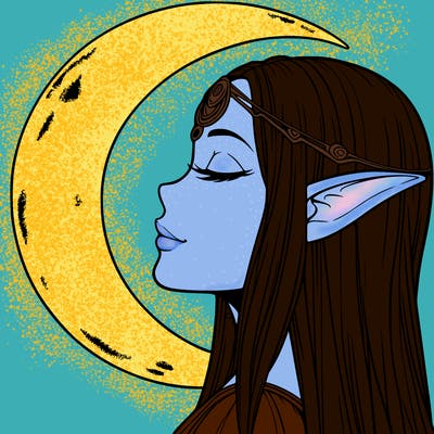 a realistic moon elf