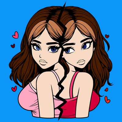 realistic girl split