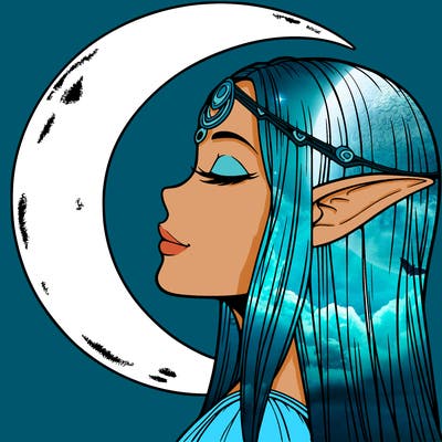 a realistic moon elf
