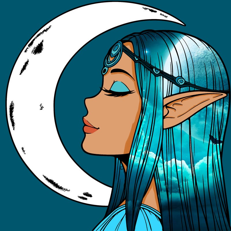 a realistic moon elf