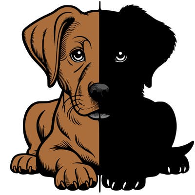 realistic dog split picture