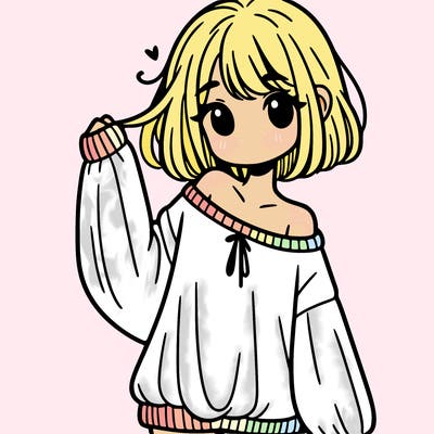 girl in baggy sweater hanging off her shoulder