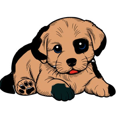 a cute realistic puppy