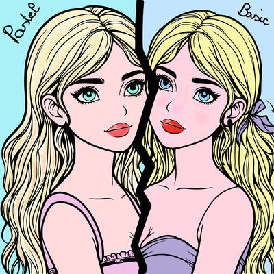 split realistic girl