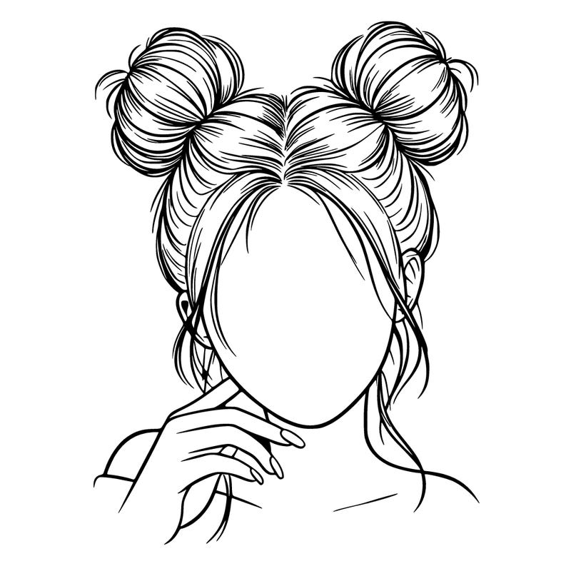 realistic person with buns