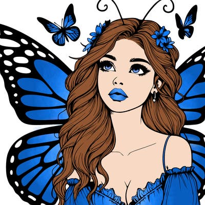butterfly fairy realistic girl