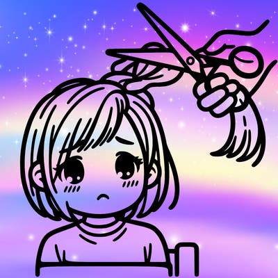 girls hair gets chopped of sad