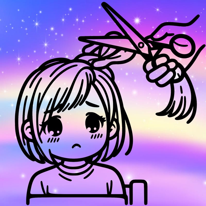 girls hair gets chopped of sad