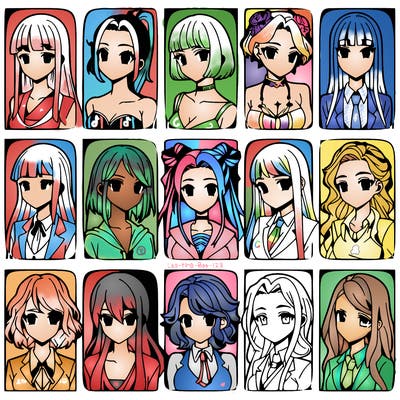 girls that look diffrent anime