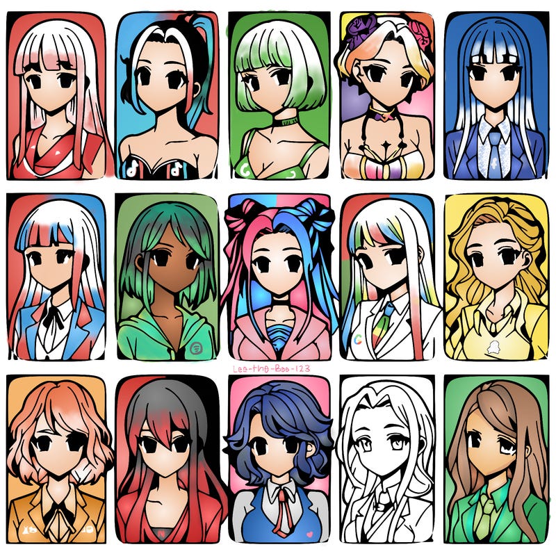 girls that look diffrent anime